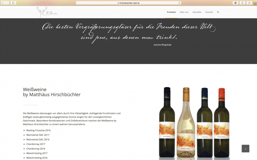 Weinhof Hirschbüchler Webseite