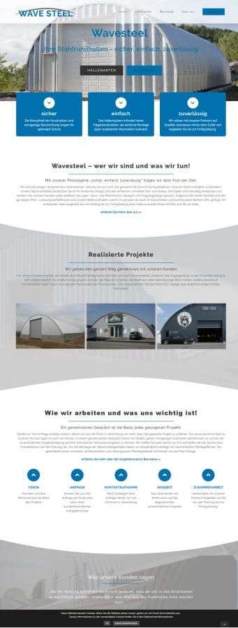Webseite WaveSteel by rechnerherz