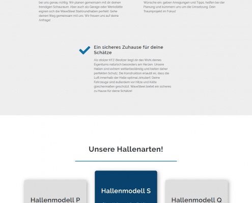 Landingpage für Wavesteel by rechnerherz