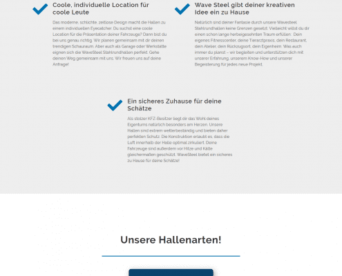 Landingpage für Wavesteel by rechnerherz