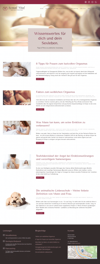 Erstellung der Webseite sexualvital