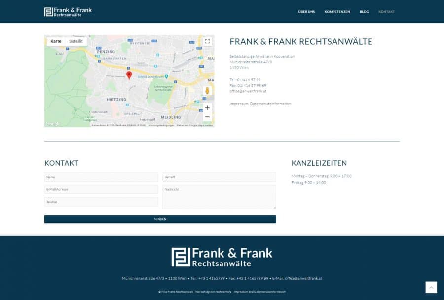 Webseite Rechtsanwalt Frank Kontakt by rechnerherz