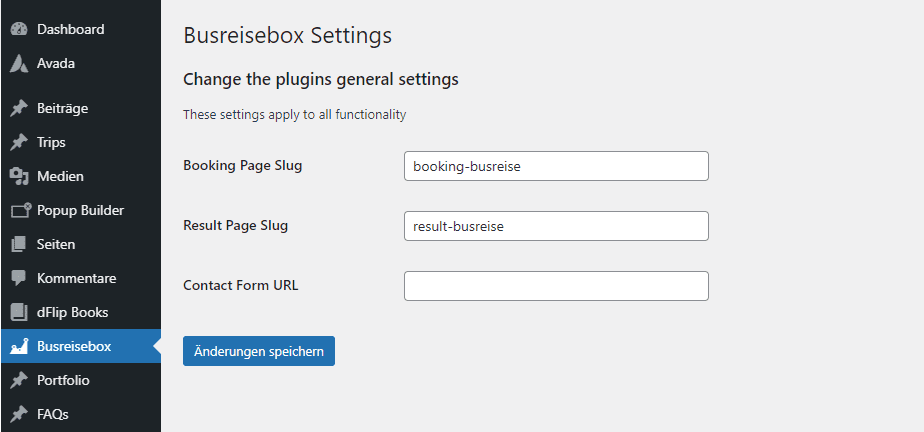 rechnerherz-WordPress Plugin-Busreisebox-Backend-settings